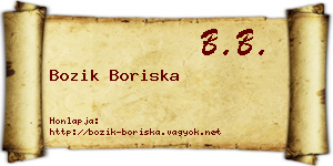 Bozik Boriska névjegykártya